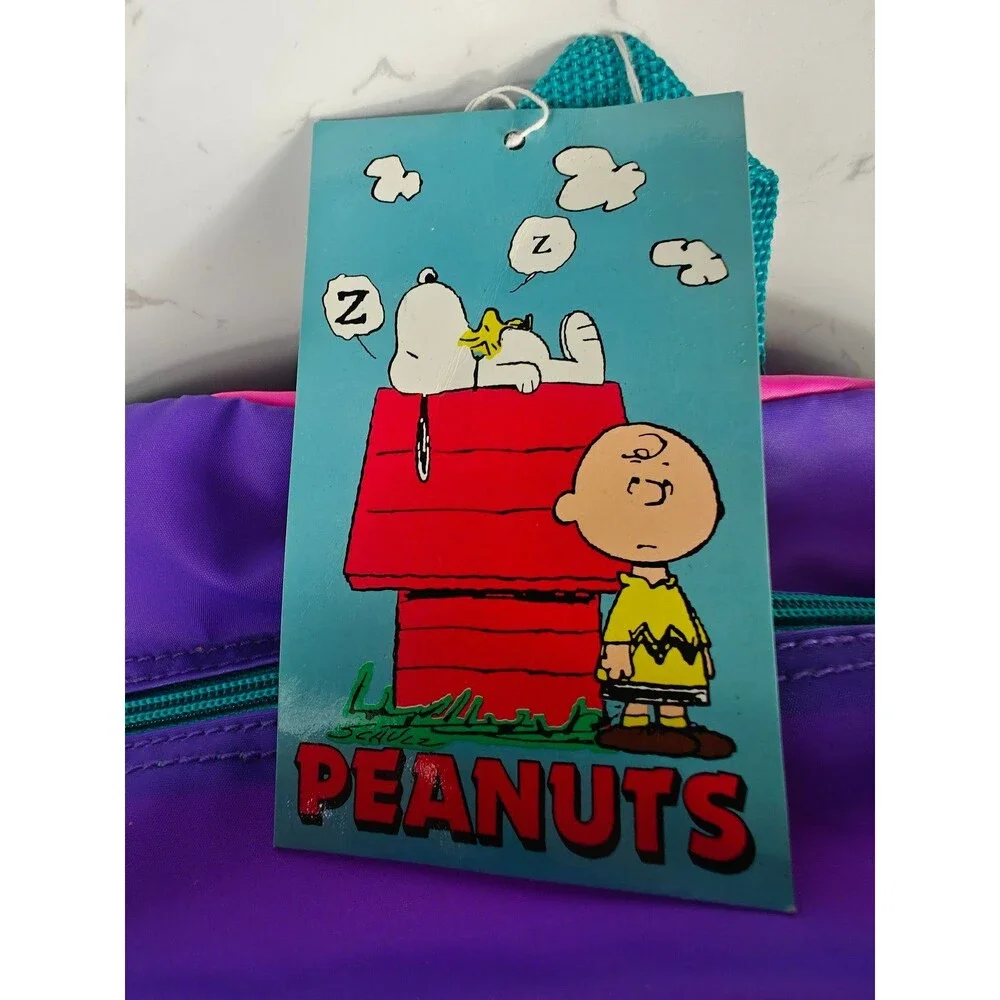 Vintage 1999 Snoopy Peanuts Kids Backpack NWT Snoopy & Lucy Library Scene School